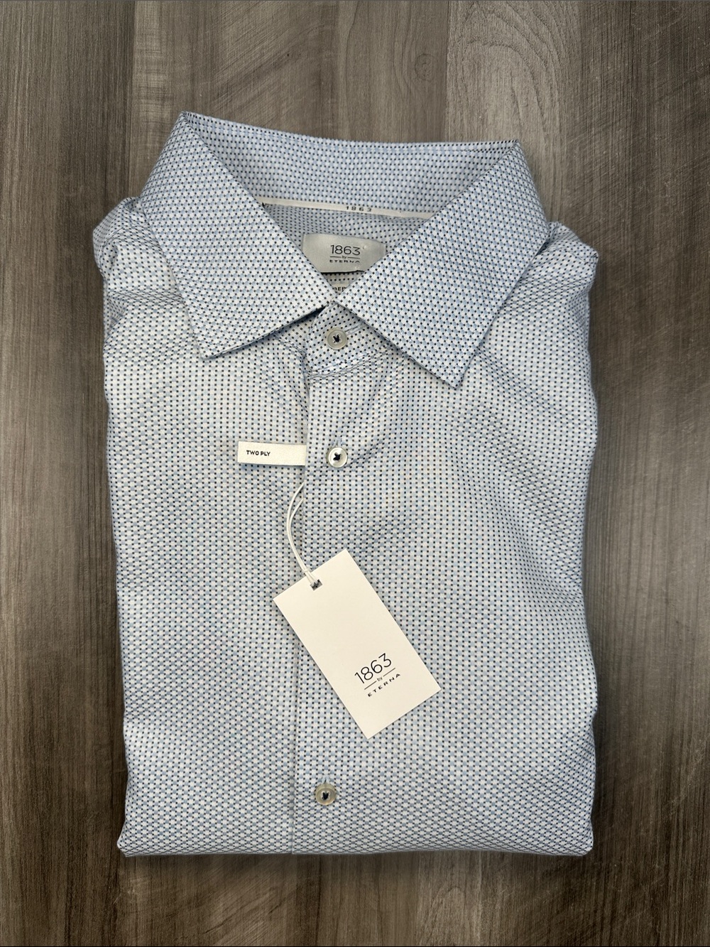 1863 by Eterna Modern Fit Light Blue Micro-Weave Pattern Long Sleeve - 3XL (19)